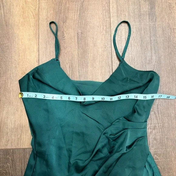 Lulus Hollywood Forest Green Satin Midi Dress Women's Size medium - Picture 8 of 15